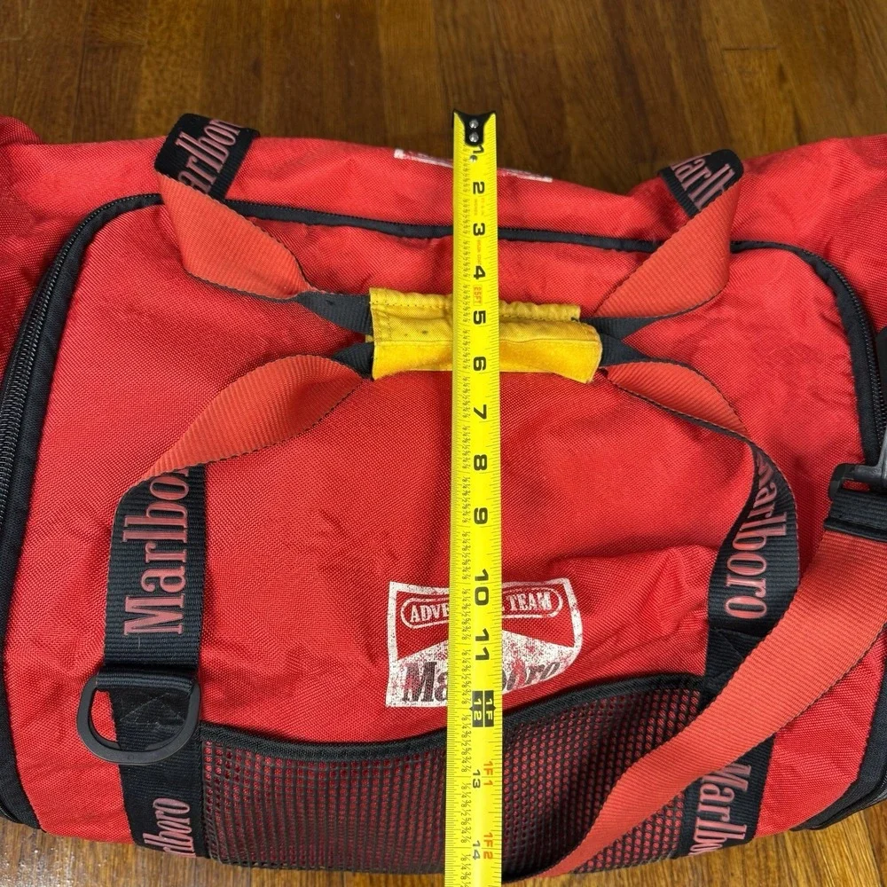 Vintage Marlboros Red and Black Duffle Bag Rare 90s Travel Bag Luggage